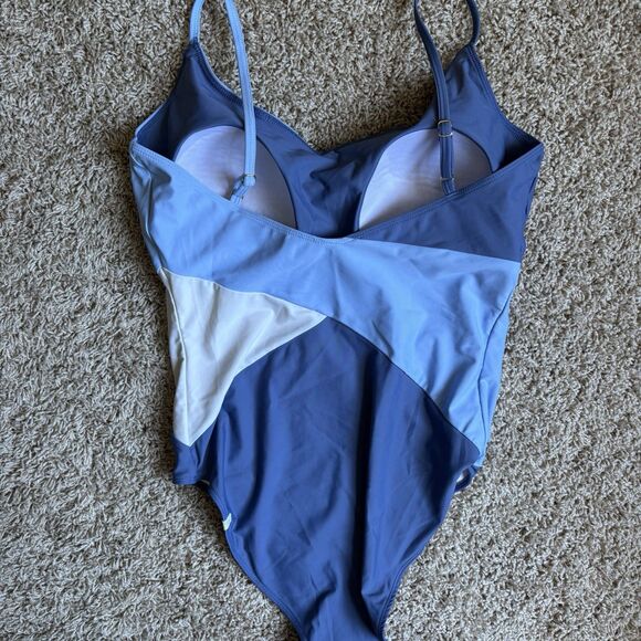 Summersalt Swimsuit Womens Size 12 One Piece Blue White Marina Colorblock - Picture 5 of 6
